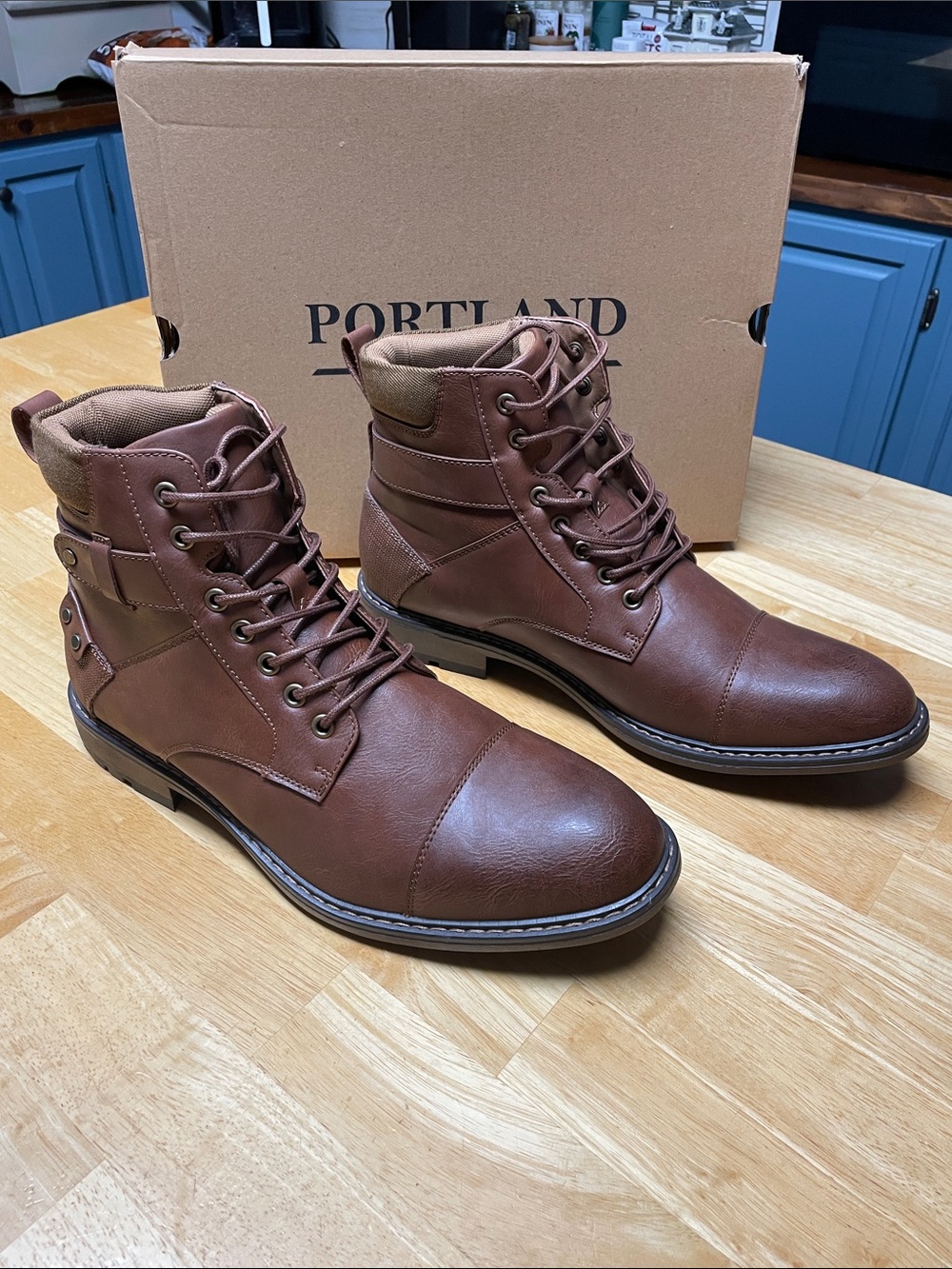 Brand new size 11. Men's Brown Lace-Up Leather Boots